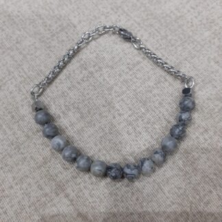 Bracciale unisex agata grigia