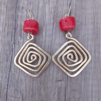 orecchini con pietra rossa - Zanghi collection orecchini donna