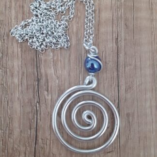 -Collana spirale pietra blu