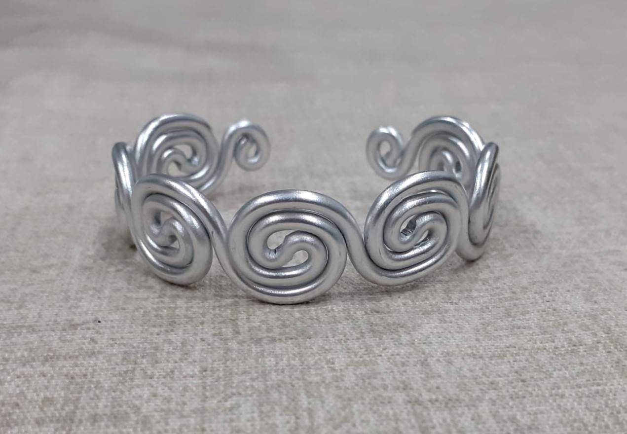 bracciale in alluminio - Zanghi collection bracciale donna rigido con spirali