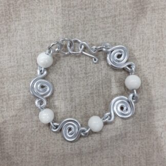 Bracciale spirali e pietre bianche gr 12
