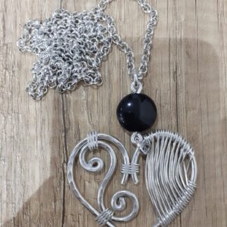 collana pendente cuore e doppia spirale