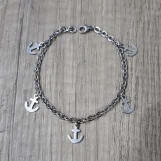 Bracciale in acciaio inossidabile con charms Ancora