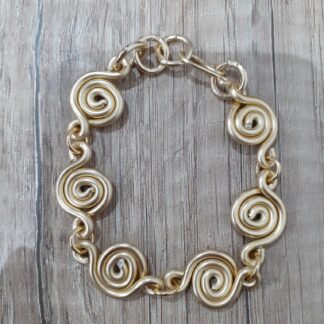 Bracciale artigianale spirali dorato