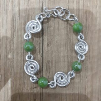 Bracciale spirali pietre verdi