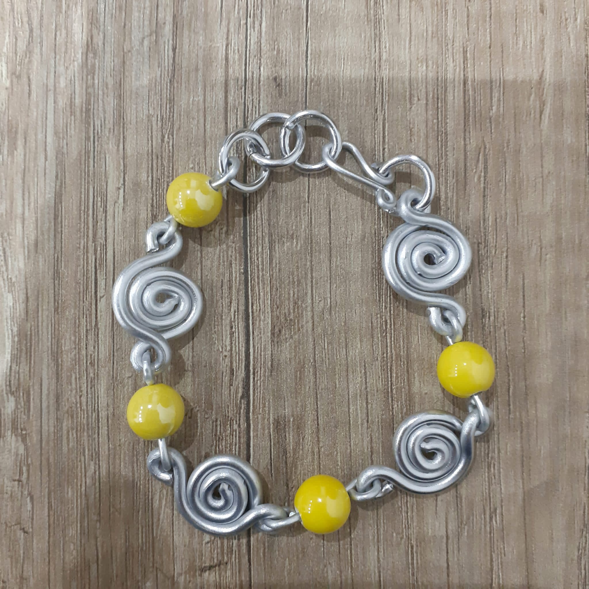 Bracciale alluminio con pietre gialle - Zanghi collection Bracciale alluminio pietre gialle gr12 zanghi collection
