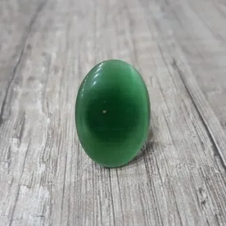 Anello regolabile con pietra semi preziosa occhio di gatto verde