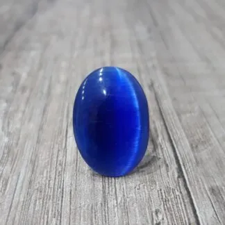 Anello regolabile con occhio di gatto blu