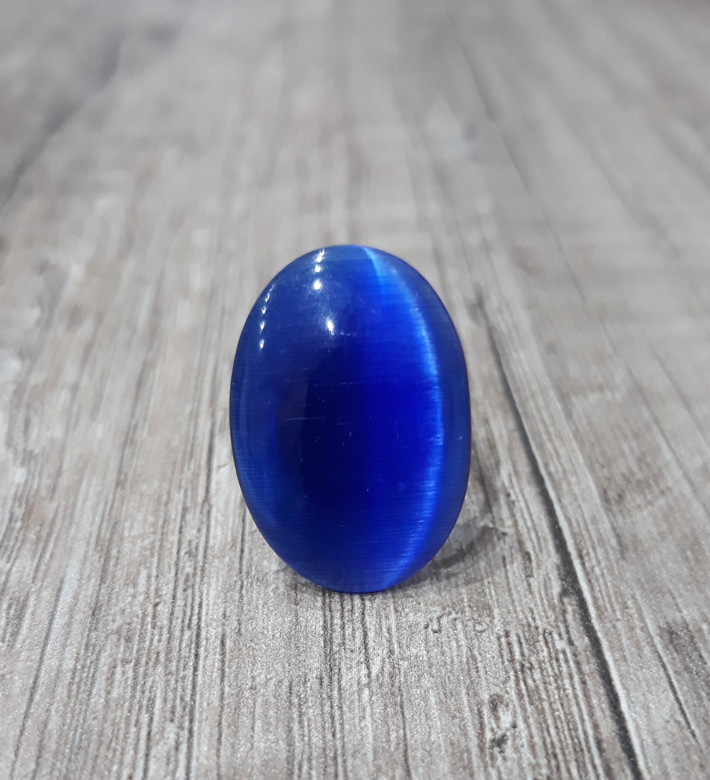 Anello regolabile con occhio di gatto blu - Zanghi collection Anello regolabile con occhio di gatto blu