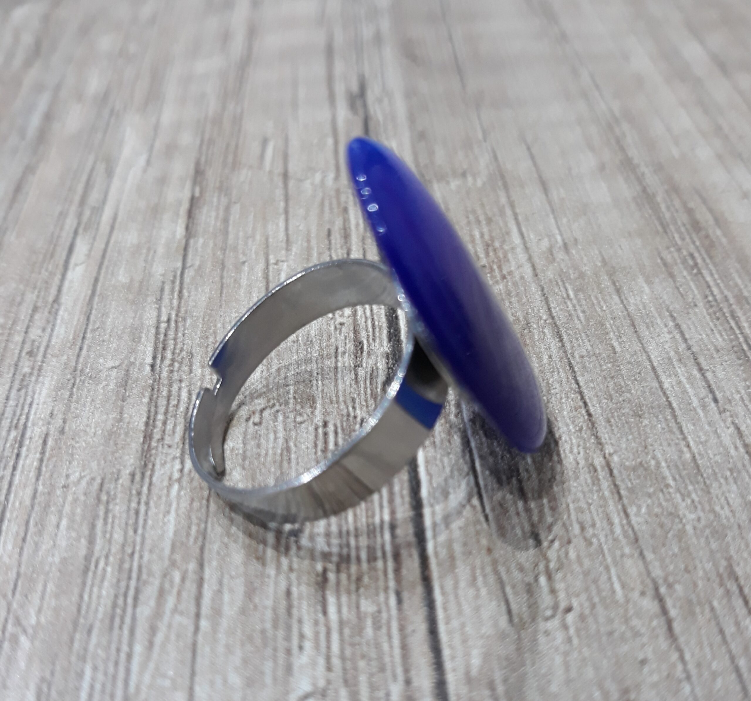Anello regolabile con occhio di gatto blu - Zanghi collection Anello regolabile con occhio di gatto blu
