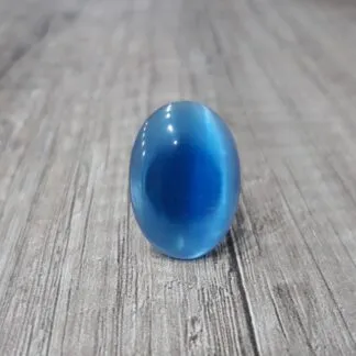 Anello regolabile con occhio di gatto azzurra