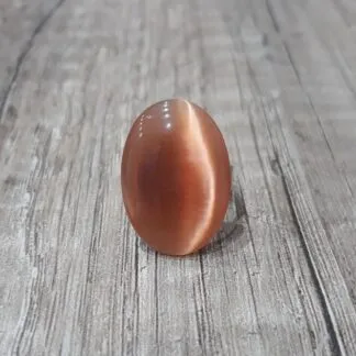 Anello regolabile con occhio di gatto color ambra
