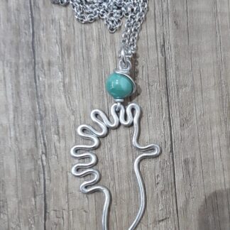 Collana artigianale in alluminio cavalluccio marino