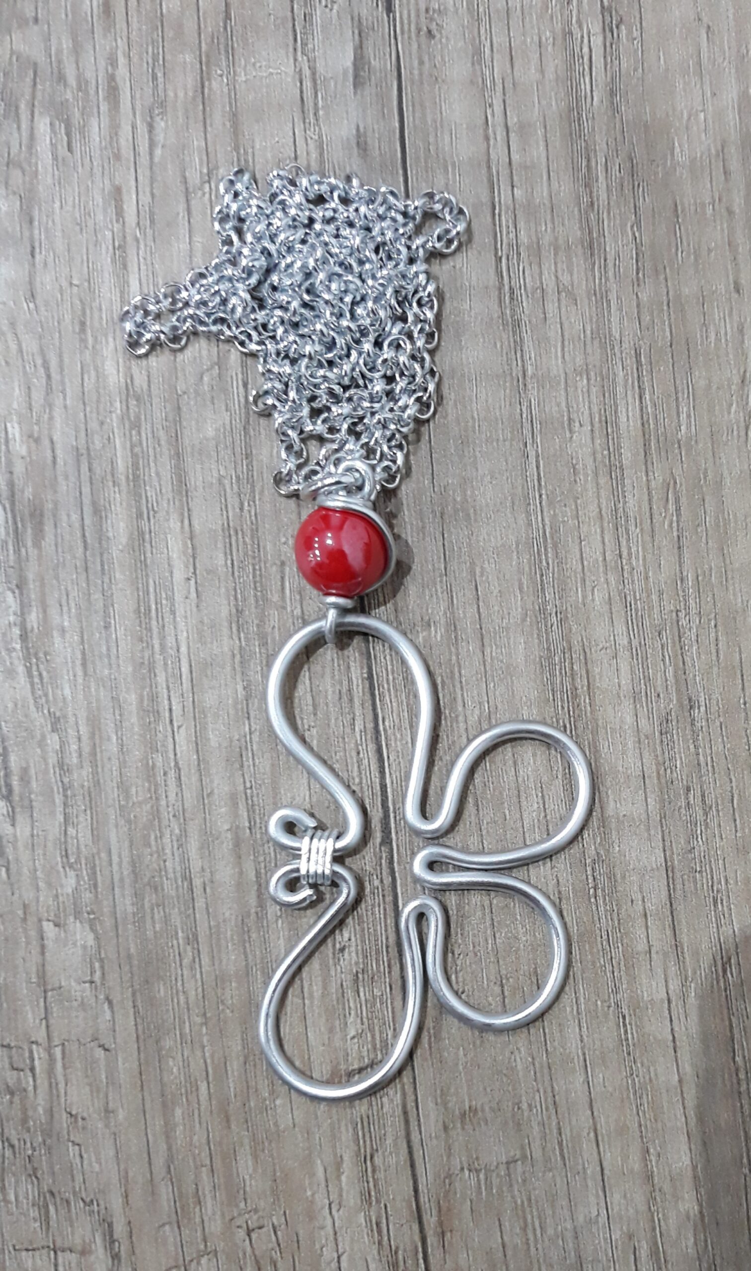 Collana artigianale in alluminio farfalla gr 12 - Zanghi collection Collana artigianale in alluminio farfalla gr 12