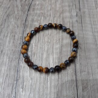 Bracciale artigianale elastico occhio di tigre 6mm