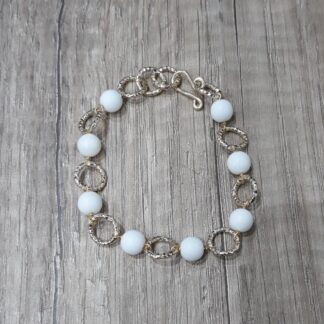 Bracciale artigianale alluminio e pietre naturali