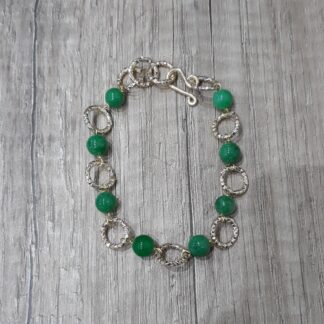 Bracciale artigianale alluminio e pietre naturali