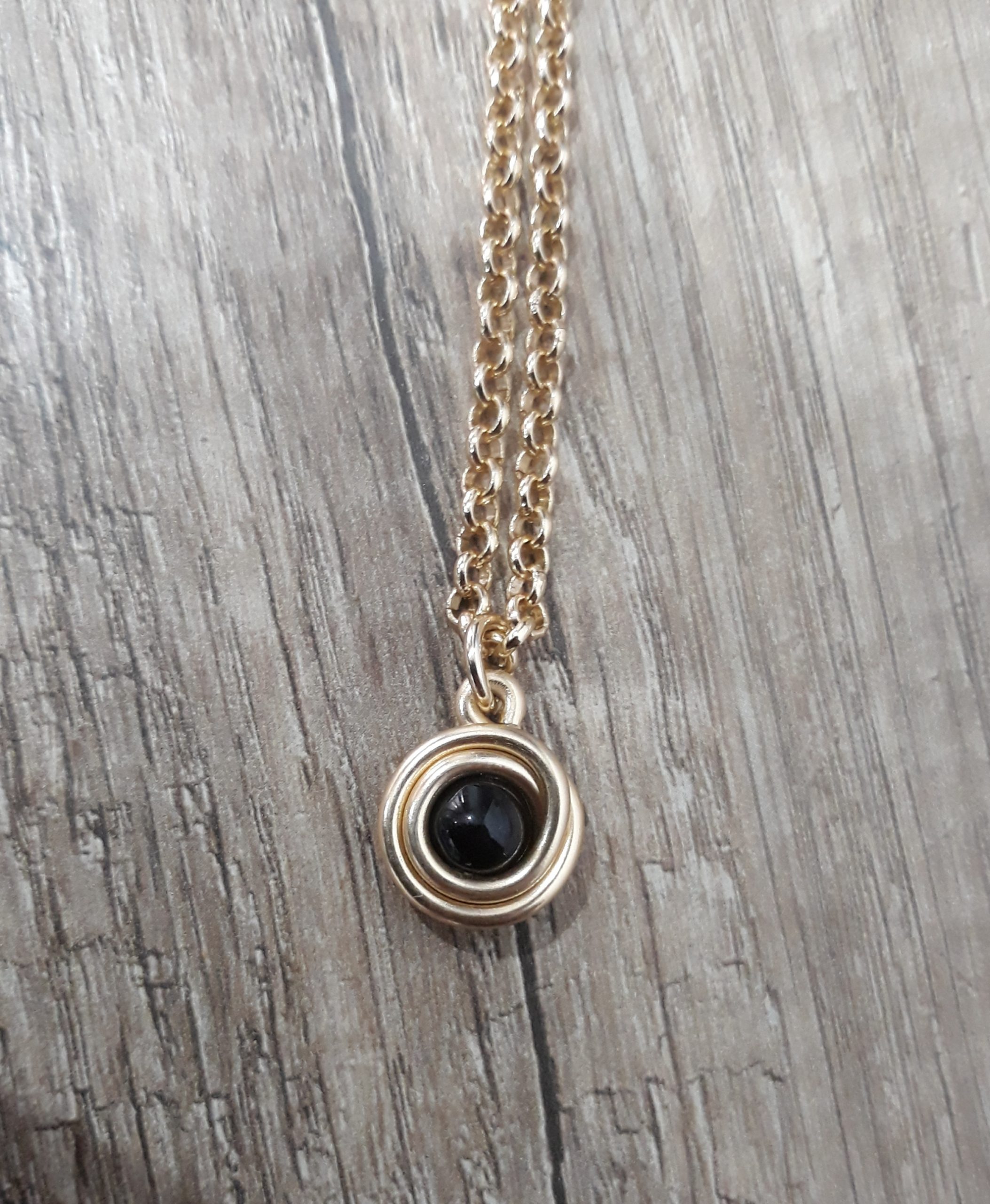 Collana artigianale spirale pietra nera Zanghi collection