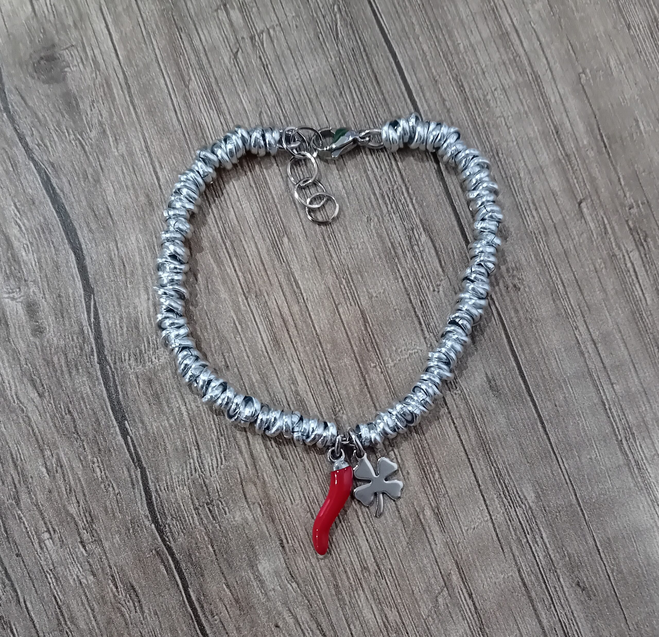 Bracciale dodo corno e quadrifoglio Zanghi collection