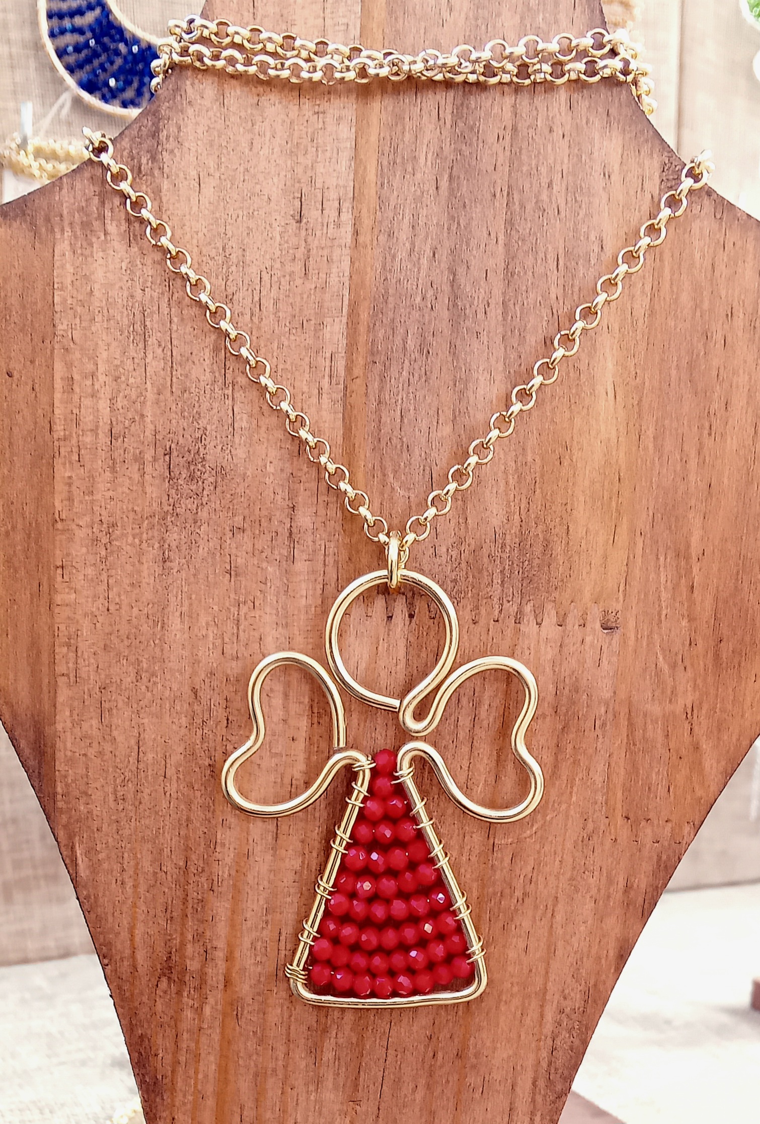 20251125_084338 - Zanghi collection Collana artigianale angelo perline rosse